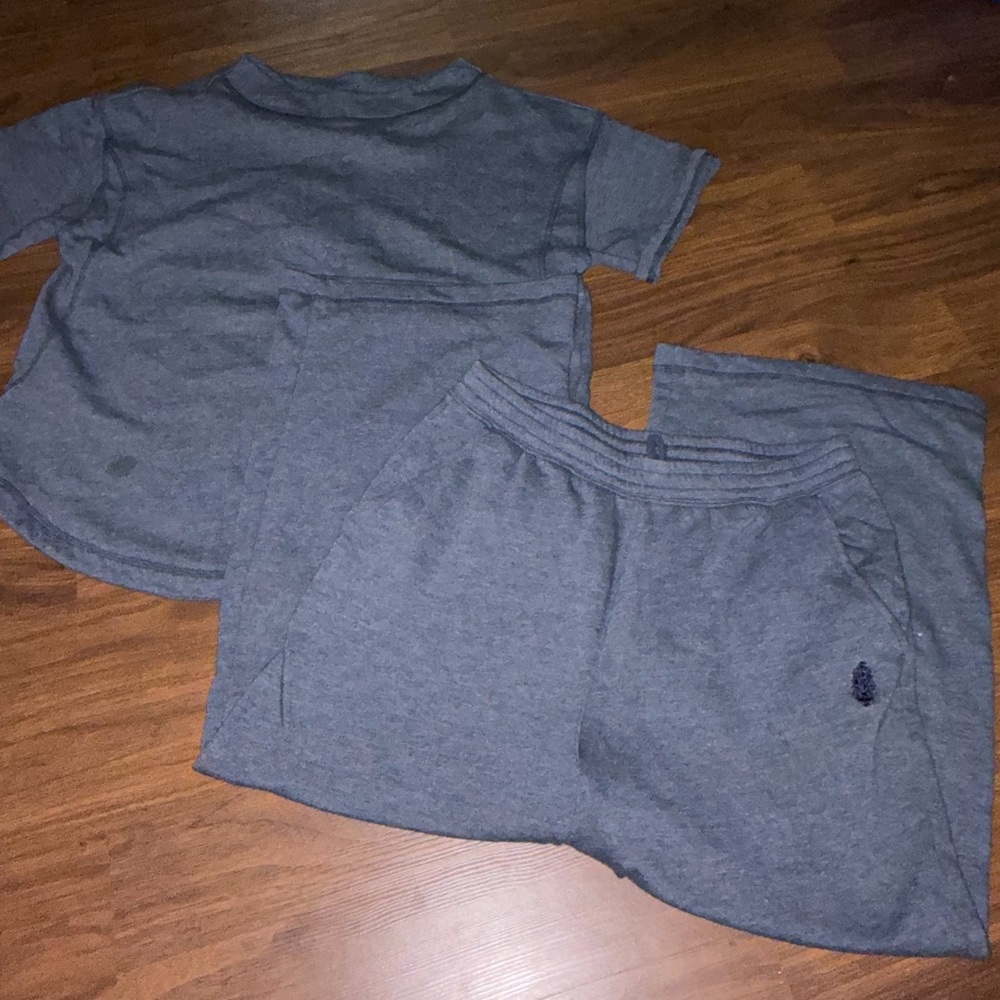 FP Navy Two-Piece Lounge Set - Short Sleeve Top & Shorts